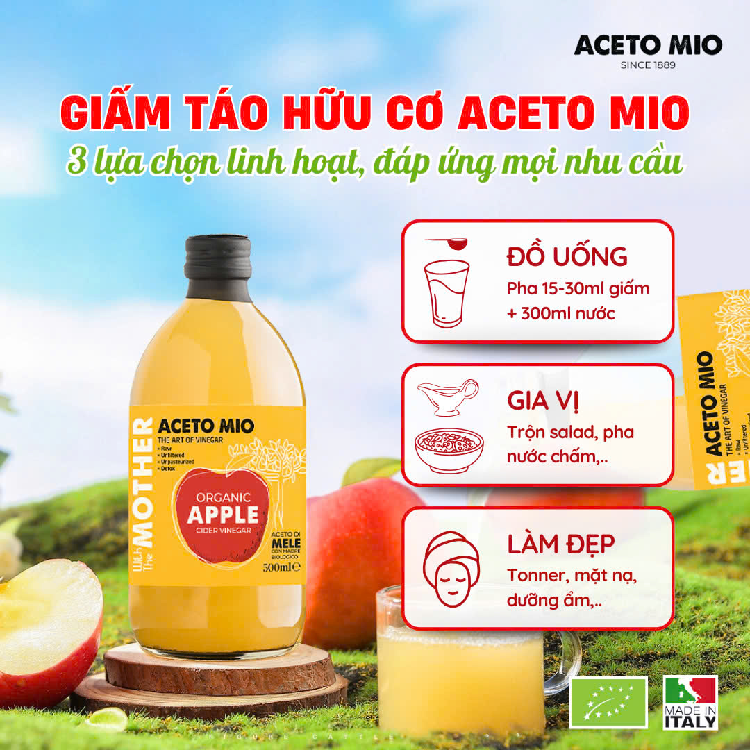 Aceto Mio - Giấm Táo Hữu Cơ 1L