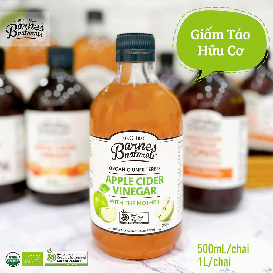 Barnes Naturals - Giấm Táo Hữu Cơ  (có giấm cái) 500ml