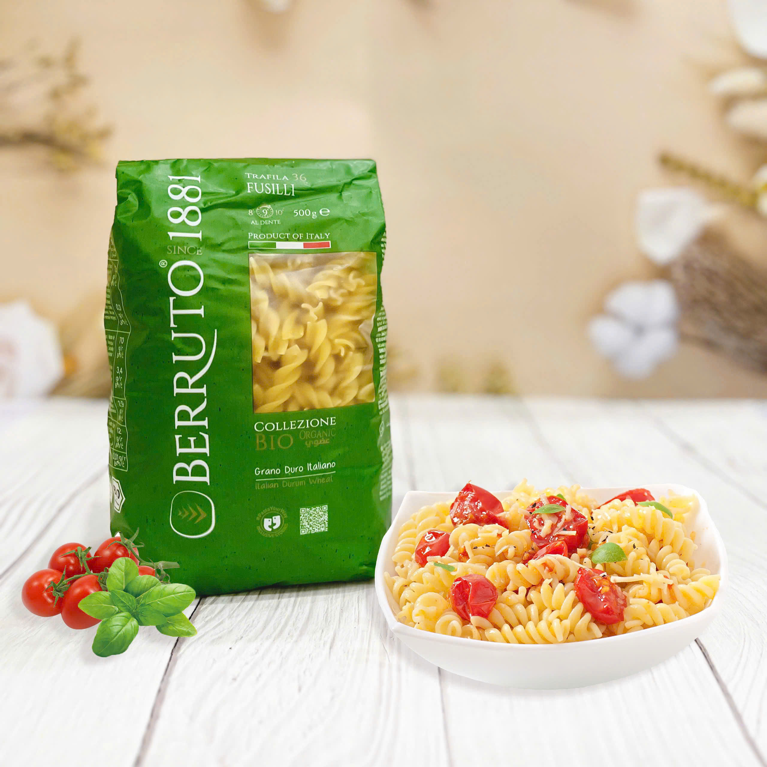 Nui Mỳ Hữu Cơ Berruto 1881 500gr -Dạng Xoắn