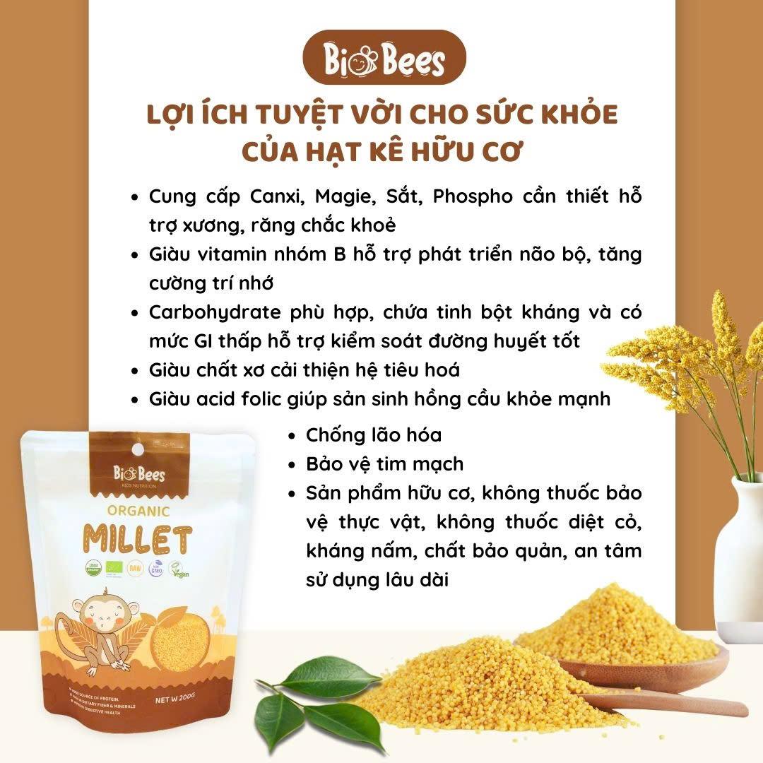 Hạt Kê Hữu Cơ BioBees 200g