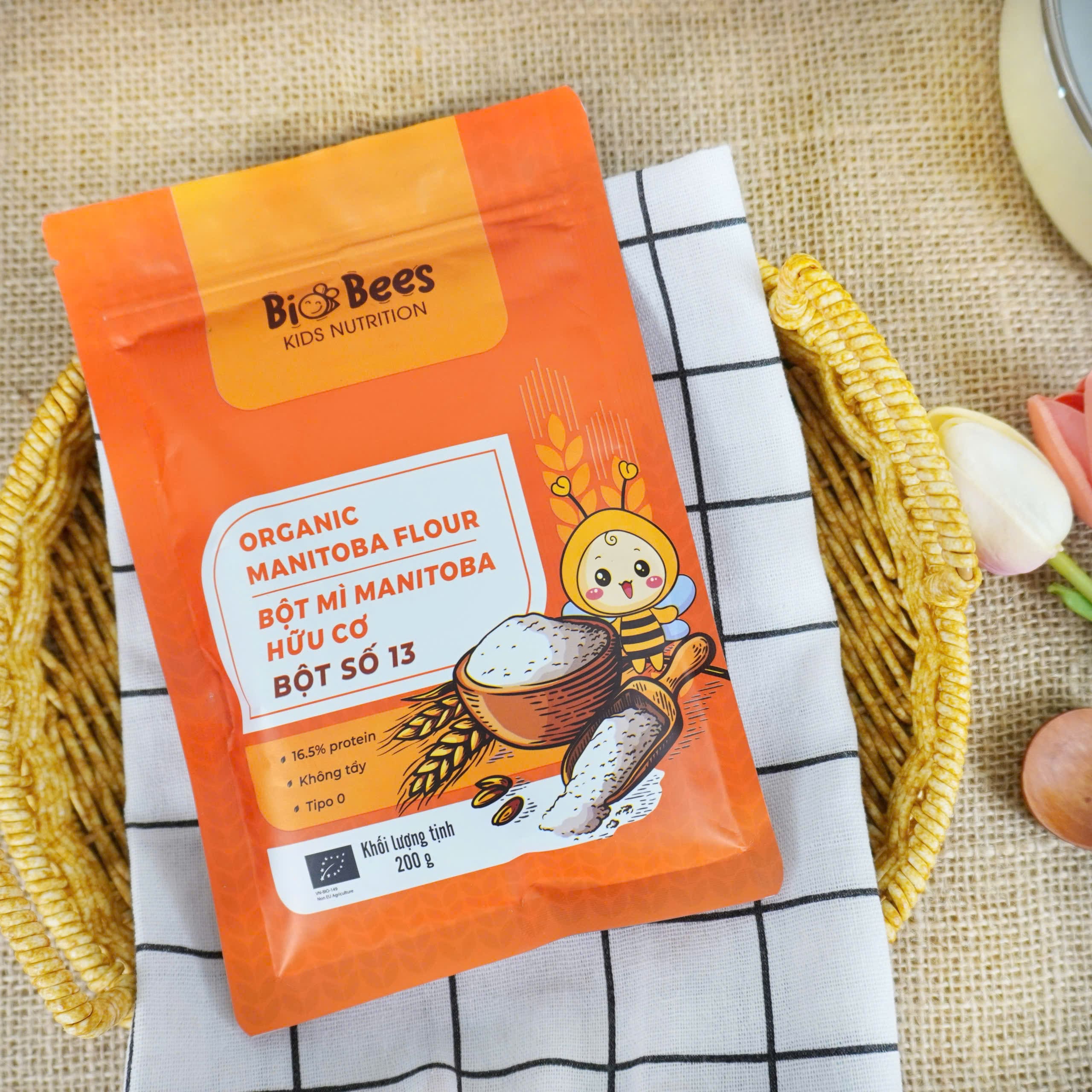 Biobees - Bột mì Manitoba hữu cơ 200g - Bột số 13