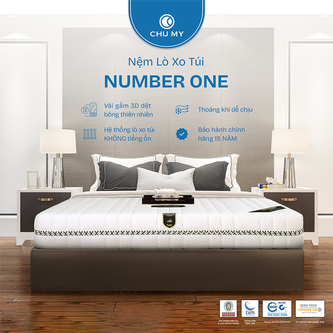 Nệm lò xo túi Number One