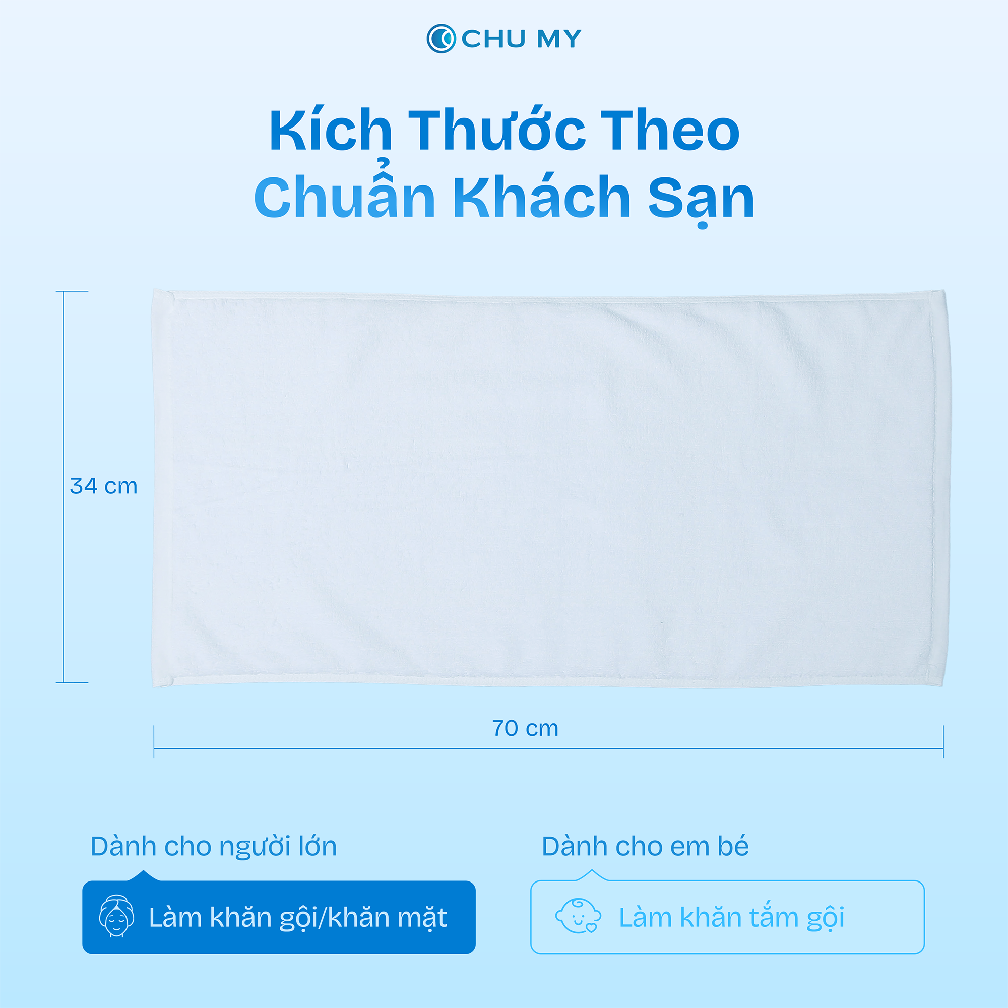 Khăn trắng vuông khách sạn