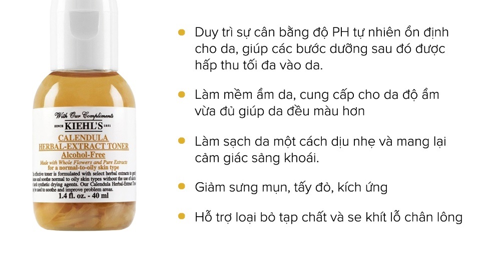 Nước Hoa Hồng Kiehl's Calendula Herbal Extract Toner 40ml | Lala Cosmetics  - Thiên đường mỹ phẩm