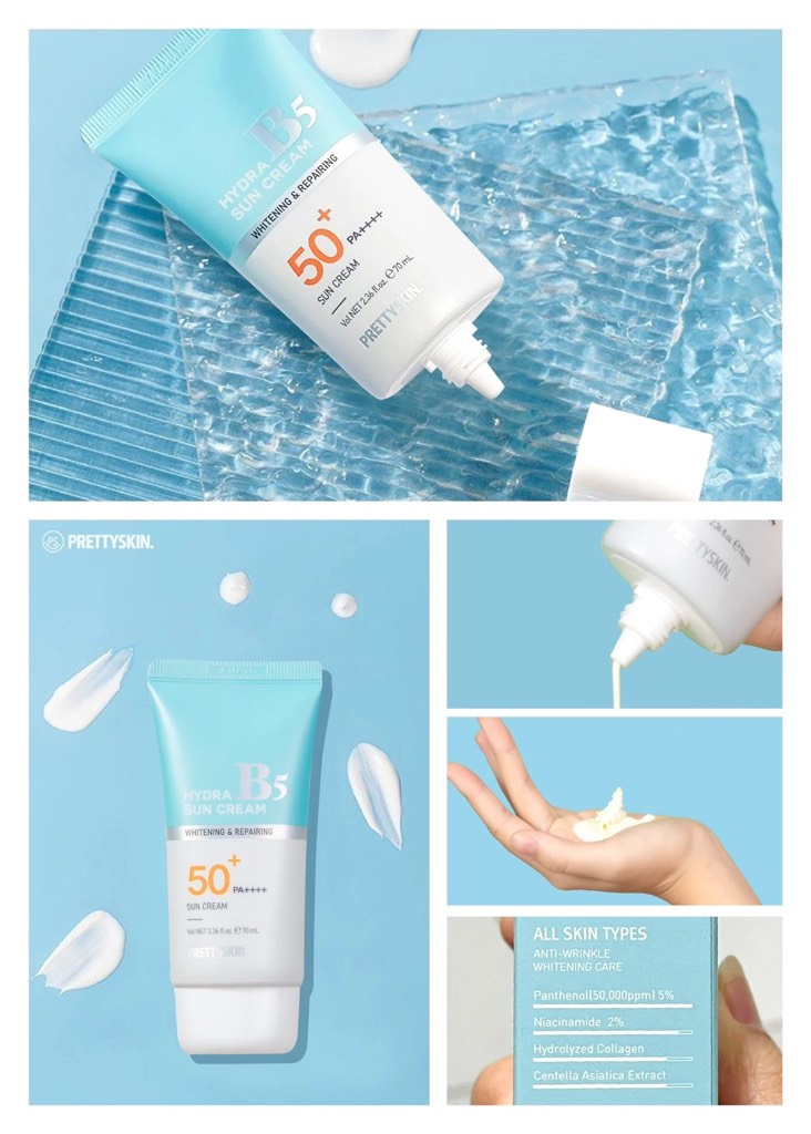 Kem Chống Nắng Pretty Skin Phục Hồi Dưỡng Trắng Hydra B5 Sun Cream SPF  50+/PA+++ | Lala Cosmetics - Thiên đường mỹ phẩm