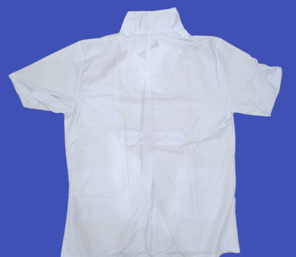 áo công nghệ tạp vụ nam non mỹ màu trắng 1