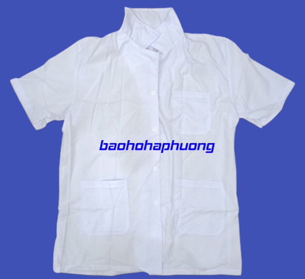 áo công nghệ tạp vụ nam non mỹ màu trắng