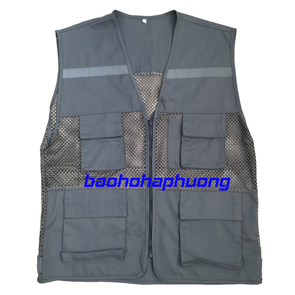áo gile bảo hộ lưới to màu chì