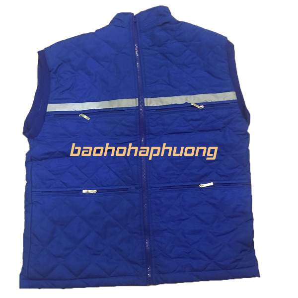 áo gile bảo hộ trần bông màu xanh