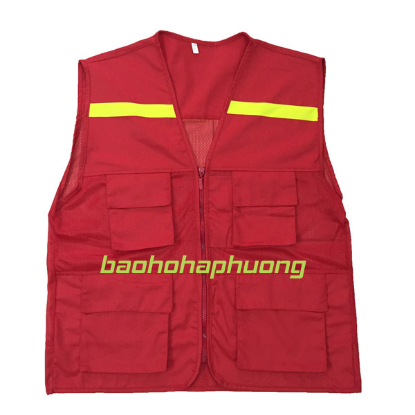 áo gile phản quang màu đỏ