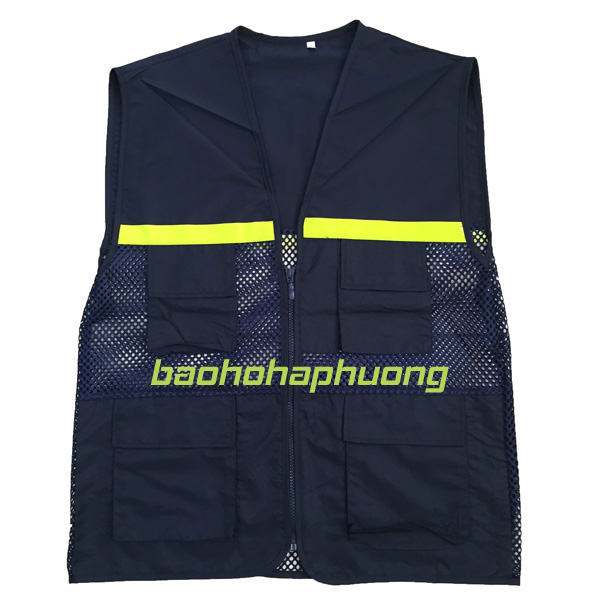 áo gile túi hộp gió lưới to màu tím than