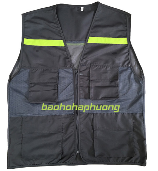 áo gile túi hộp vải gió màu chì