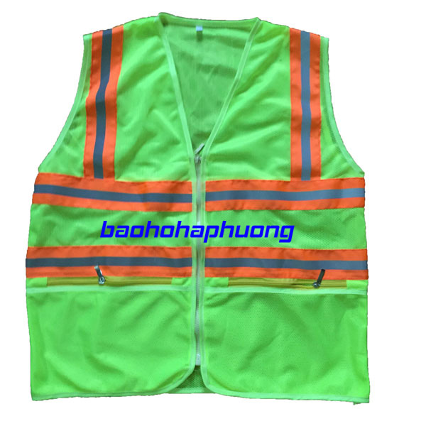 áo phản quang 3m túi khóa màu xanh chuối