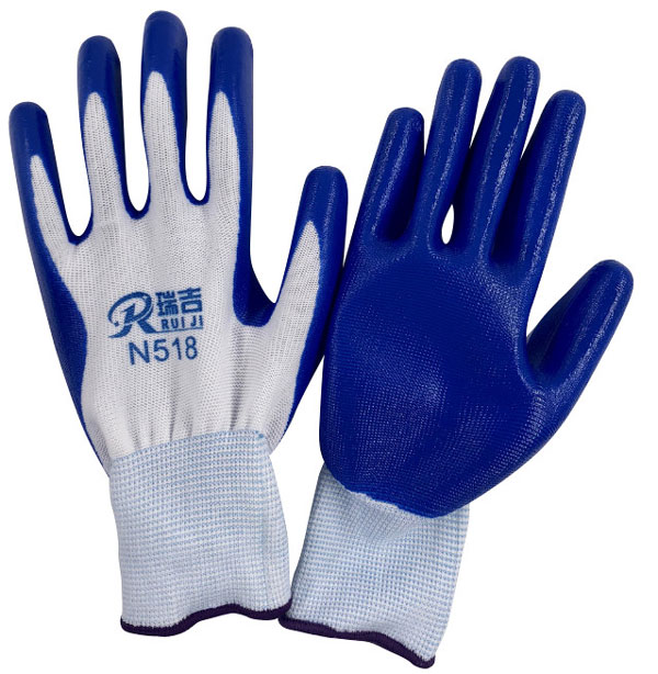 Găng tay sợi phủ sơn xanh