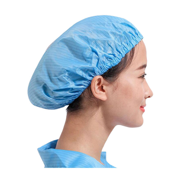 mũ bao tóc vải chống tĩnh điện màu xanh 1