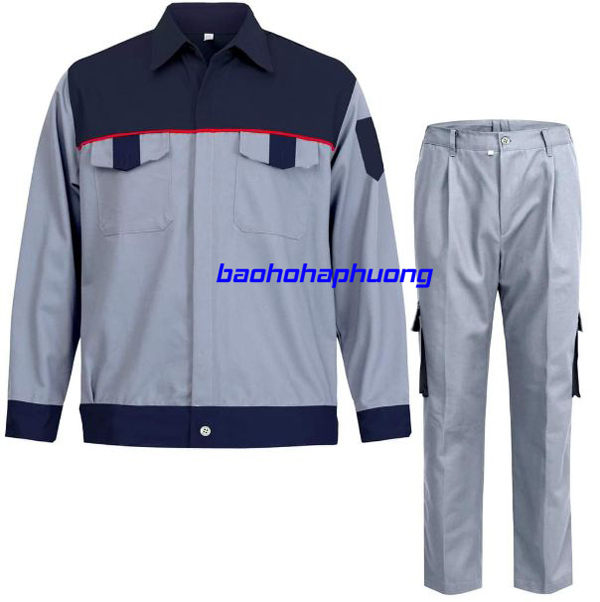 quần áo bảo hộ ghi xám phối tím than