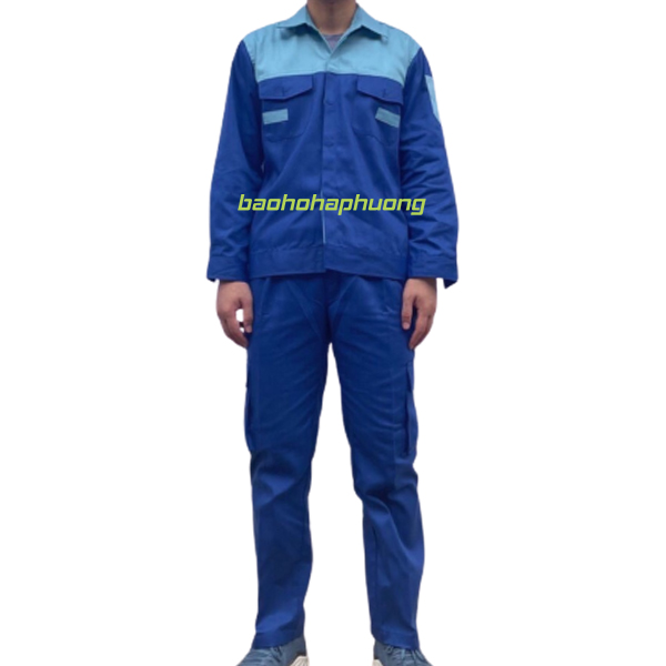 quần áo bảo hộ lao động phối màu xanh