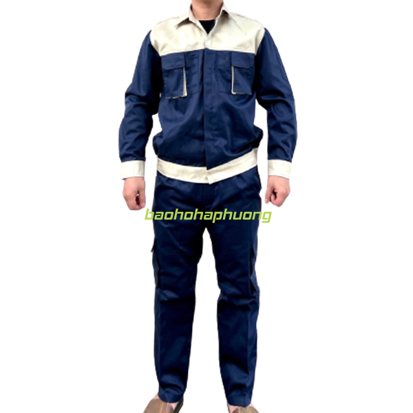 quần áo bảo hộ màu tím than phối ghi