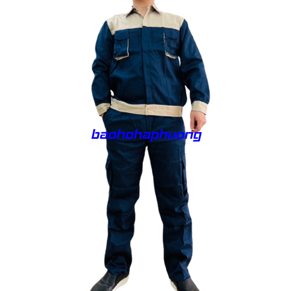 quần áo bảo hộ xanh rêu phối ghi