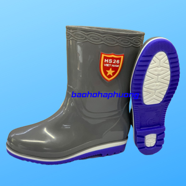 ủng bảo hộ thấp cổ nữ hoa san 010 ghi xám