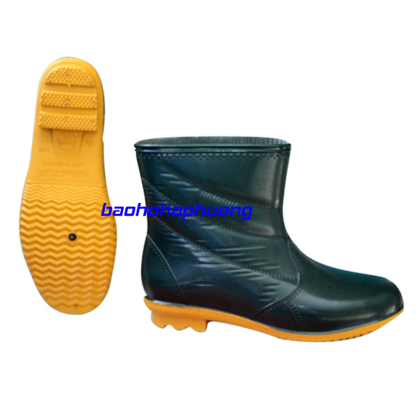 ủng cao su thấp cổ hoa san nữ 08 màu rêu