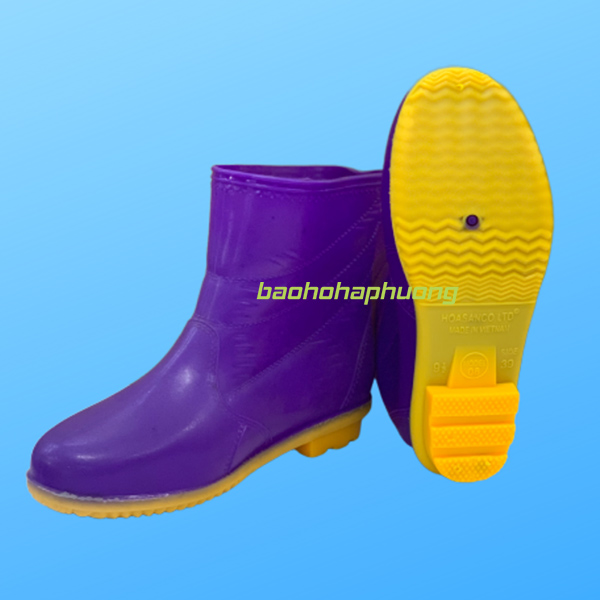 ủng cao su thấp cổ hoa san nữ 08 màu tím