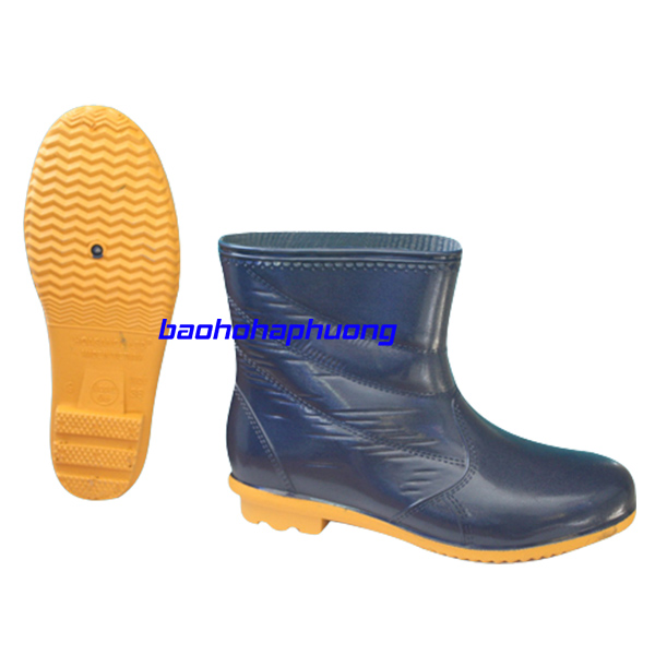 ủng cao su thấp cổ hoa san nữ 08 màu xanh
