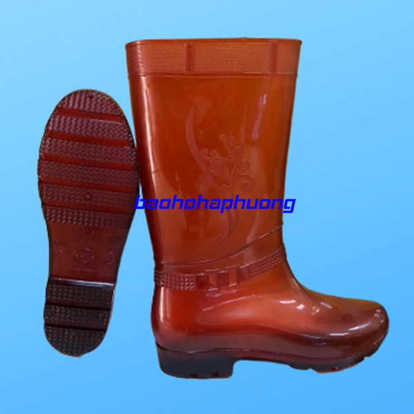 ủng lao động hoa san nữ 017 màu trà