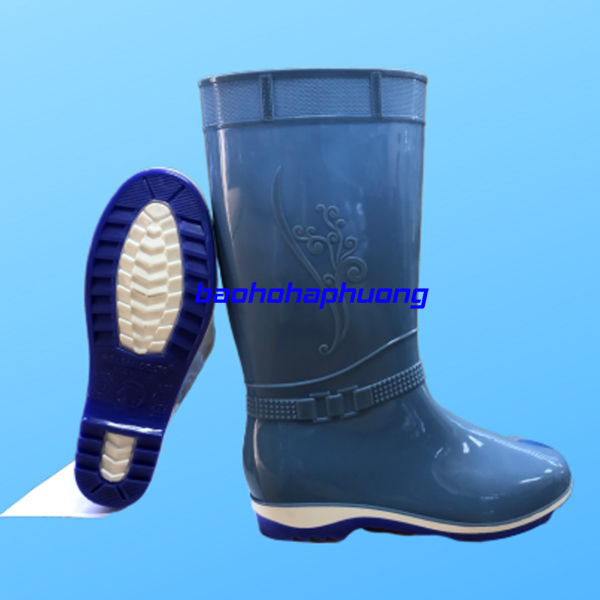 ủng lao động hoa san nữ 017 màu xanh bích