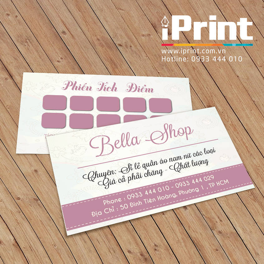 Mẫu name card shop thời trang S01