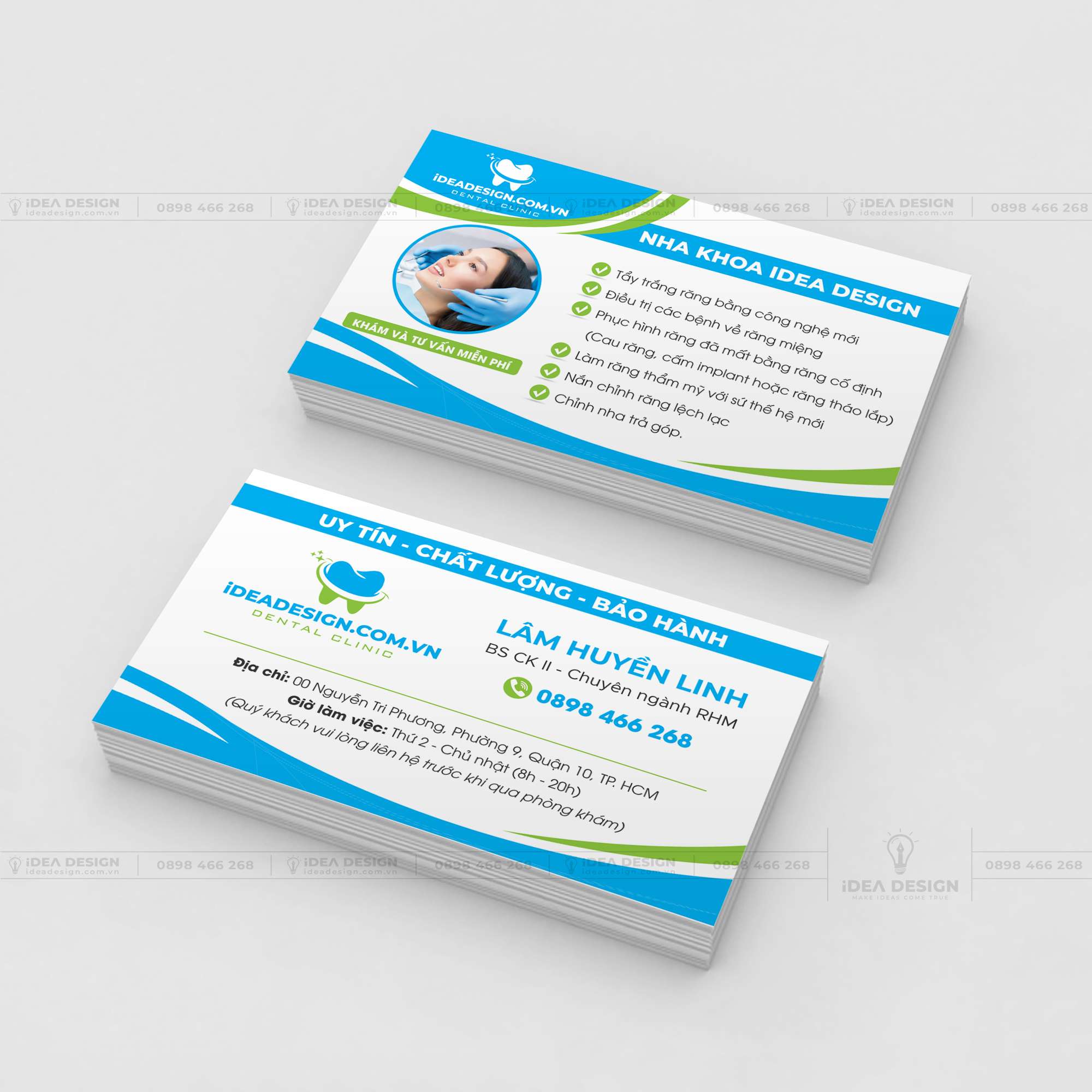 Nếu bạn đang có nhu cầu in card visit nha khoa, hãy đến với iDea Design để sở hữu những mẫu card visit đẹp mắt, chất lượng in tốt và đầy tính cá nhân hóa. Chúng tôi cam kết sẽ không làm bạn thất vọng.