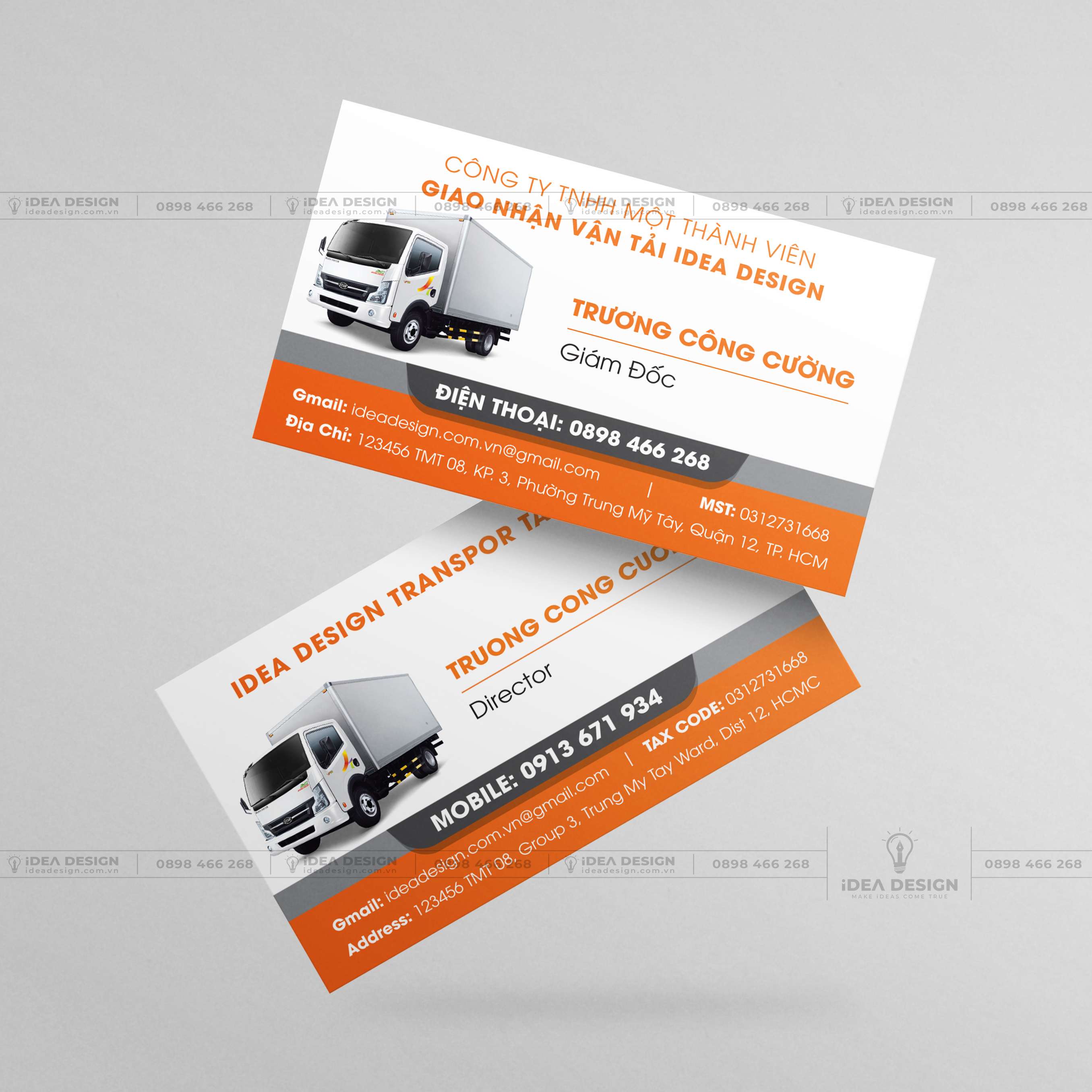Card Visit Xe Tải - Dịch Vụ Vận Tải 01
