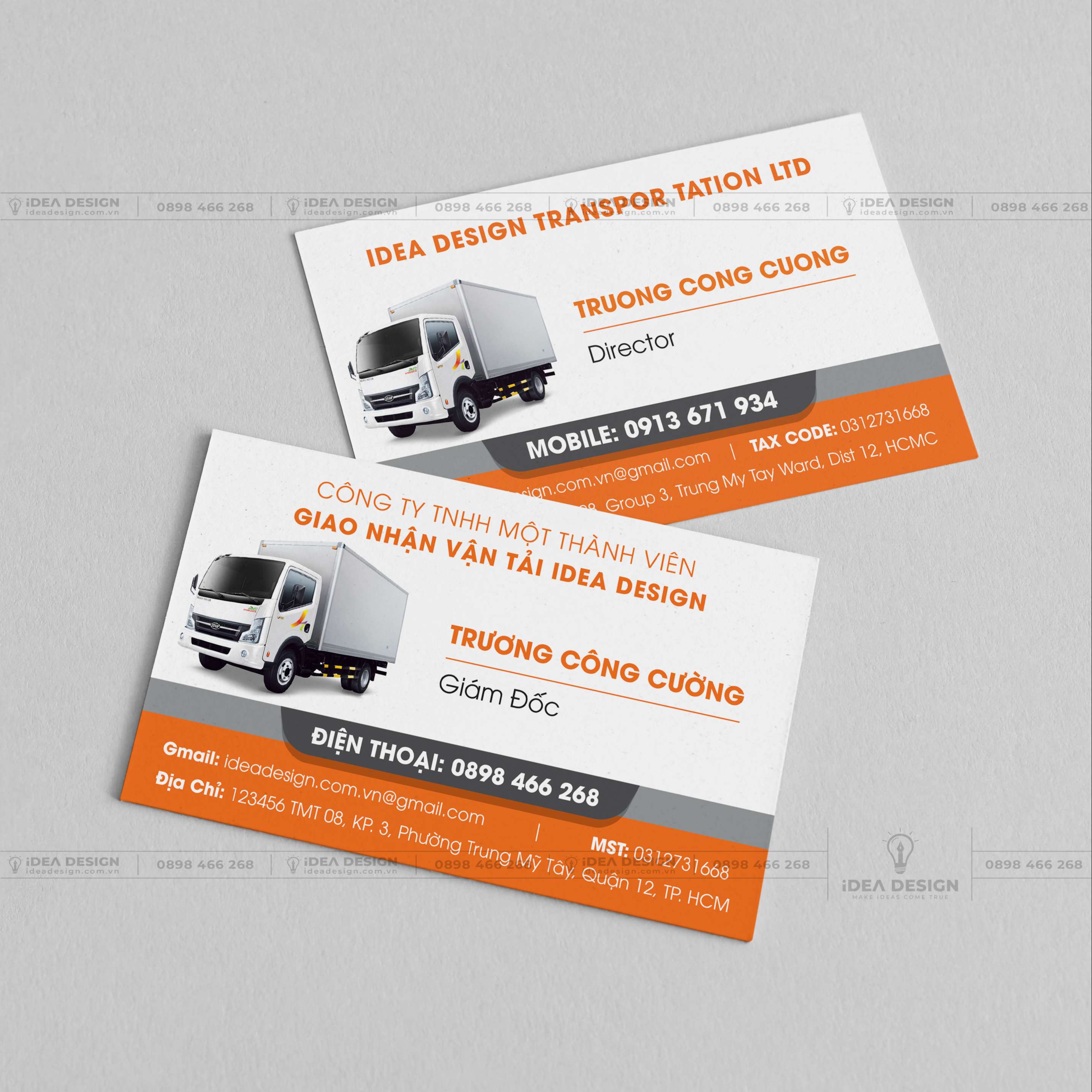 Card Visit Xe Tải - Dịch Vụ Vận Tải 01