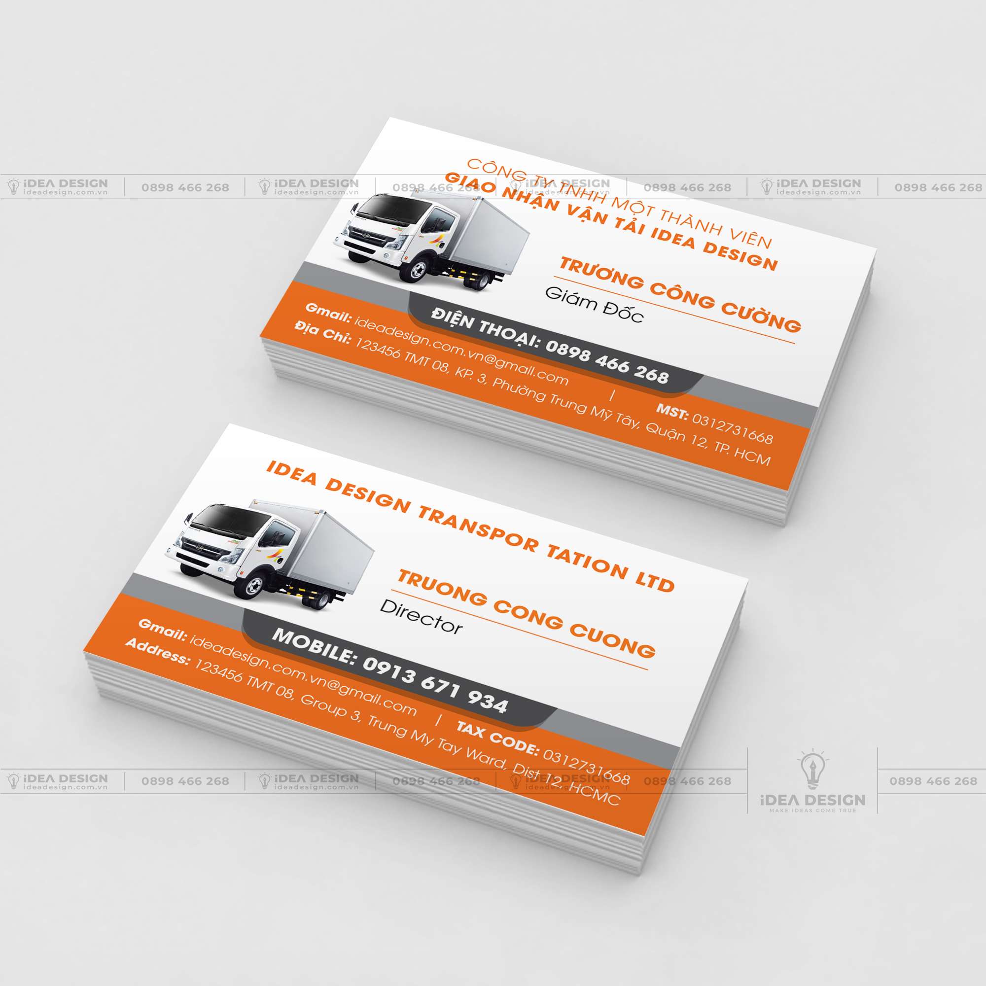 Card Visit Xe Tải - Dịch Vụ Vận Tải 01