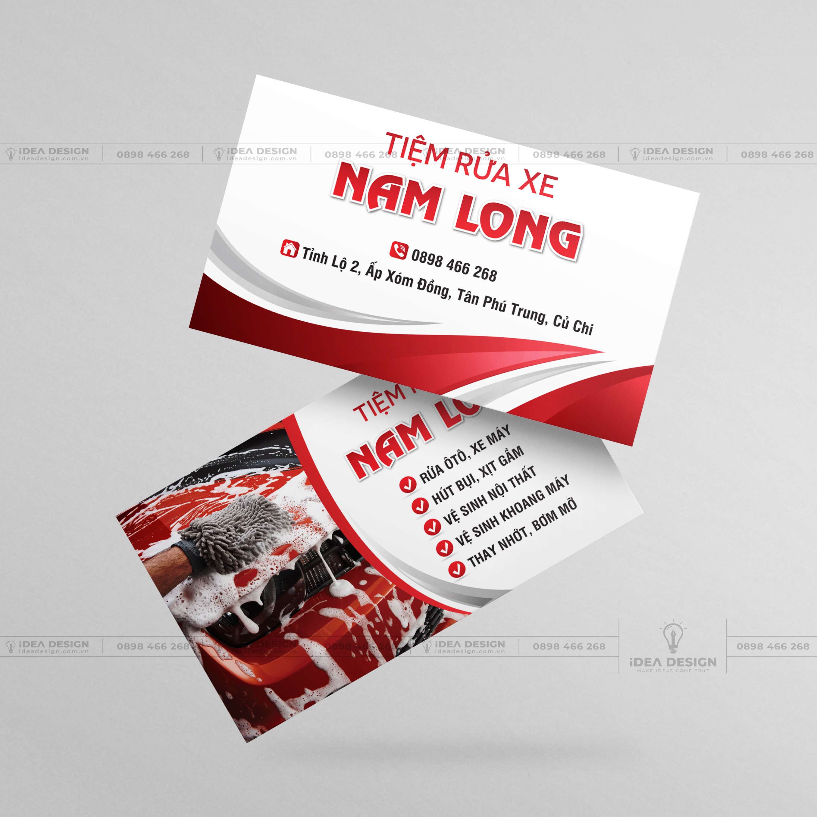 Card Visit Tiệm Rửa Xe - Dịch Vụ Rửa Xe 01