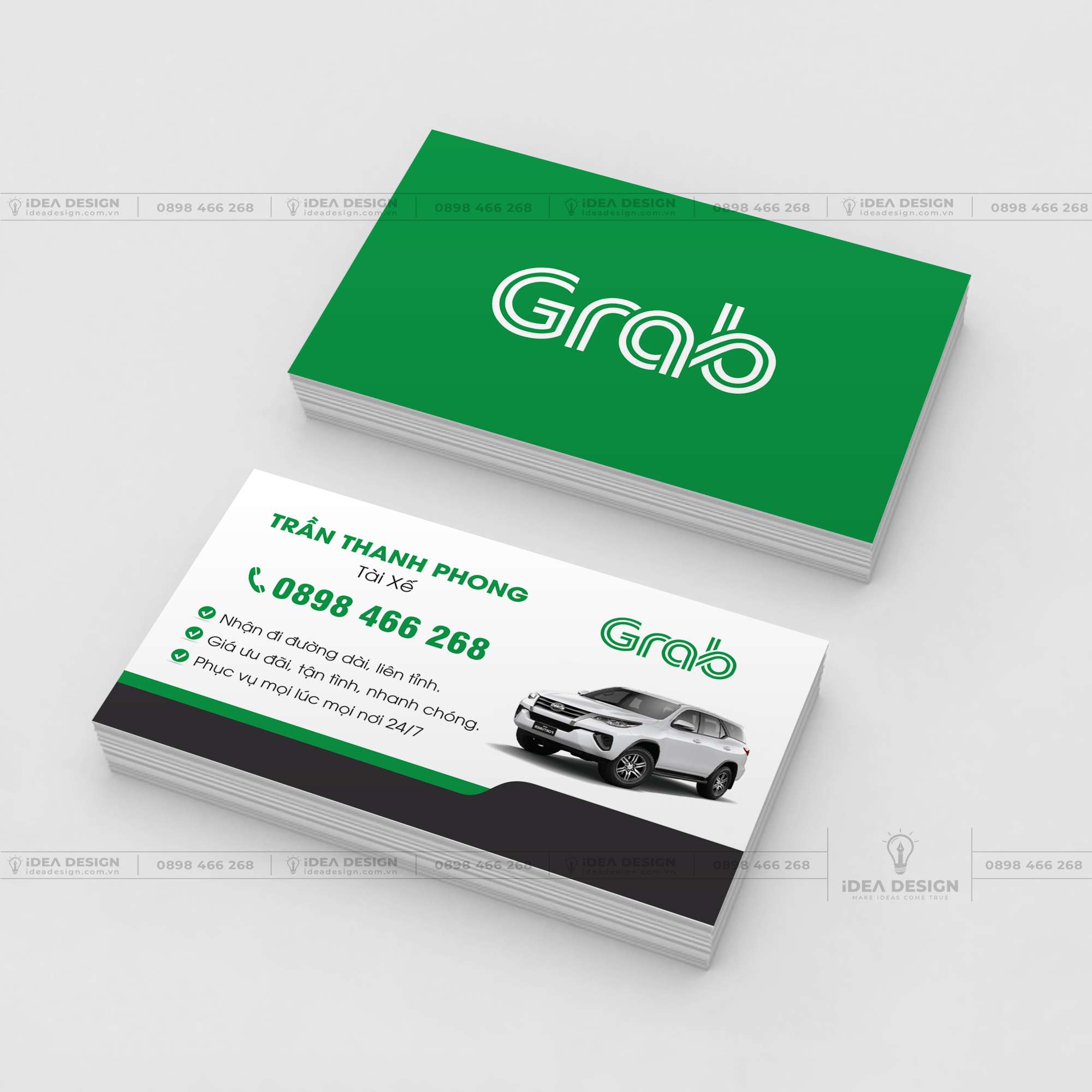 Card Visit Xe Dịch Vụ - Xe Taxi - Grab Car 01