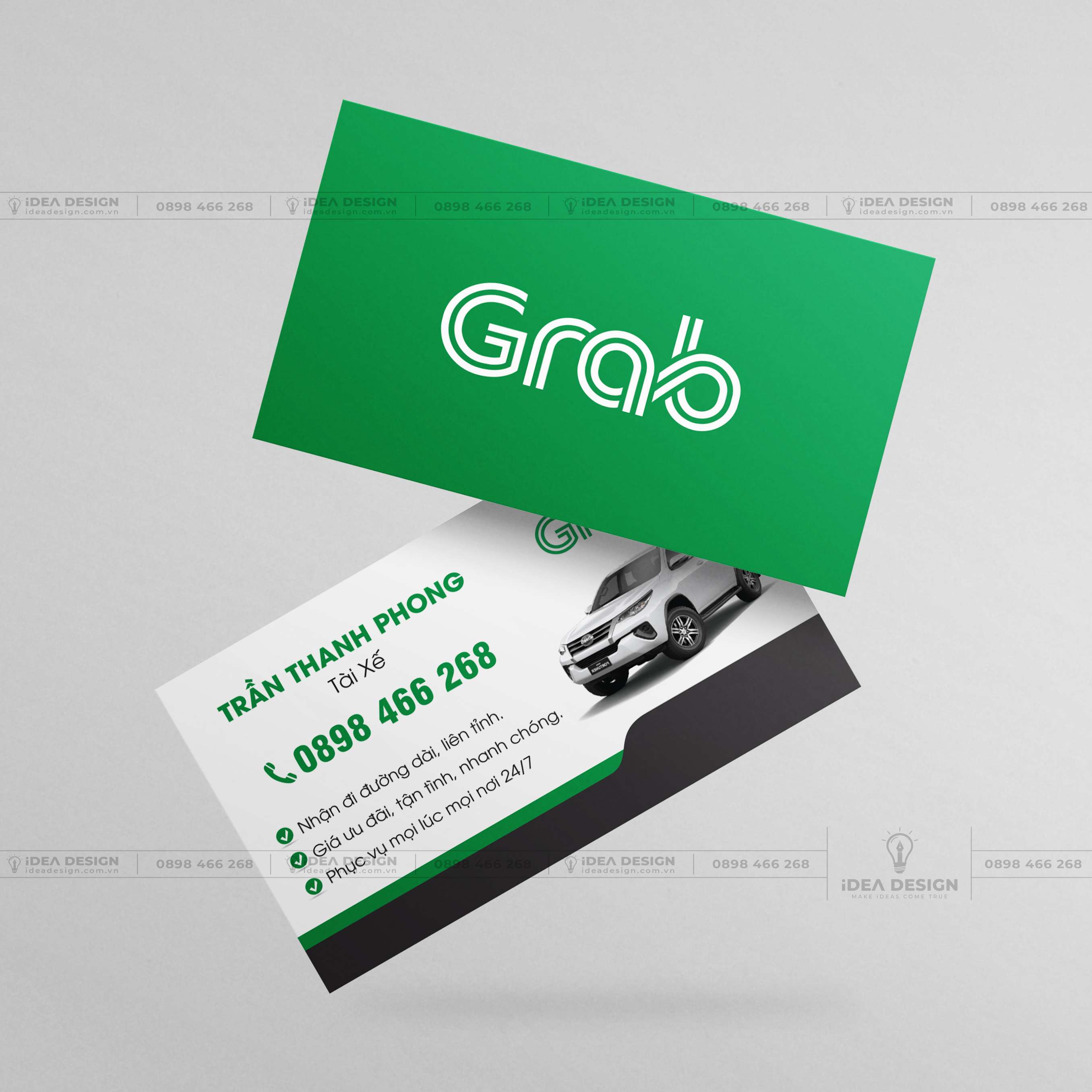 Card Visit Xe Dịch Vụ - Xe Taxi - Grab Car 01