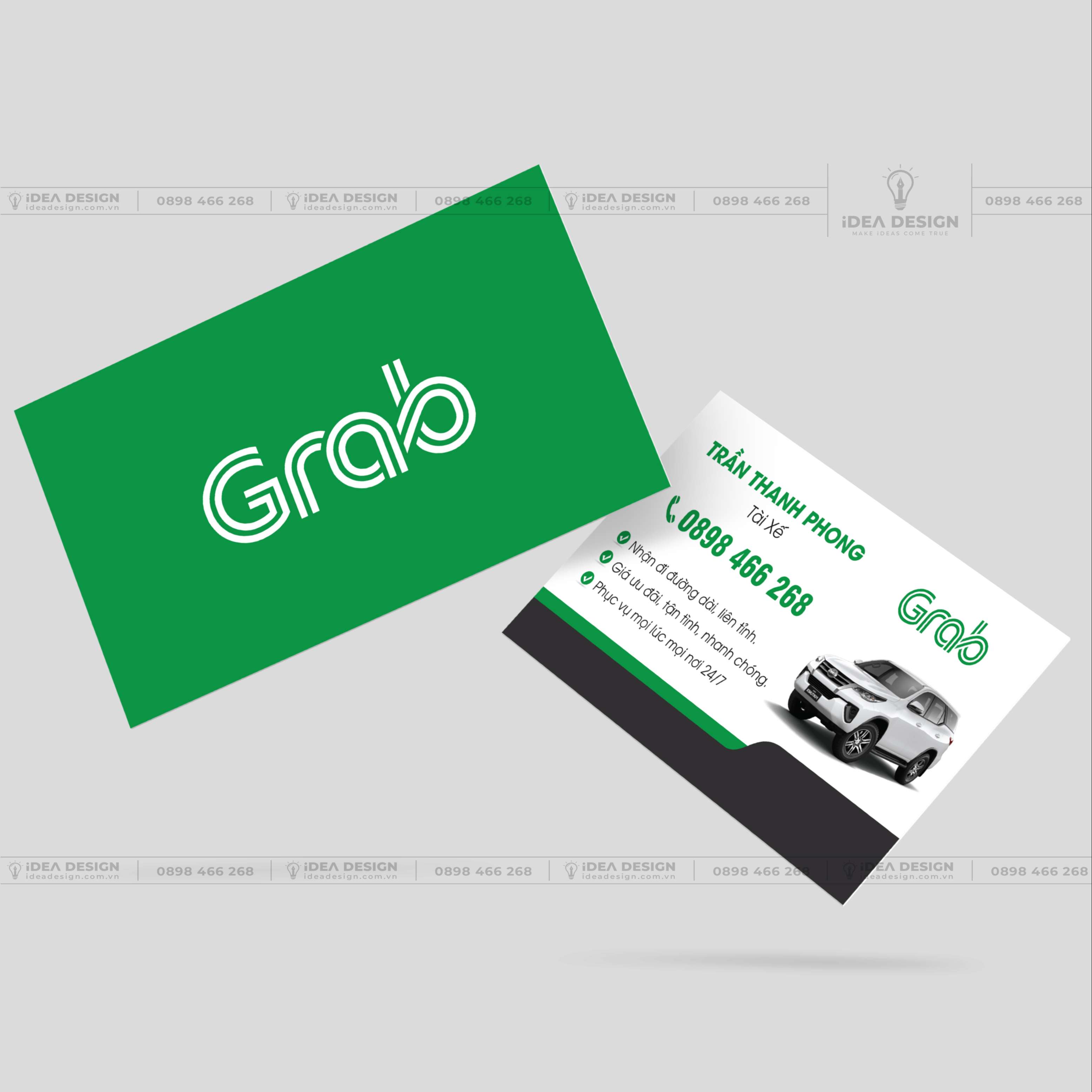 Card Visit Xe Dịch Vụ - Xe Taxi - Grab Car 01
