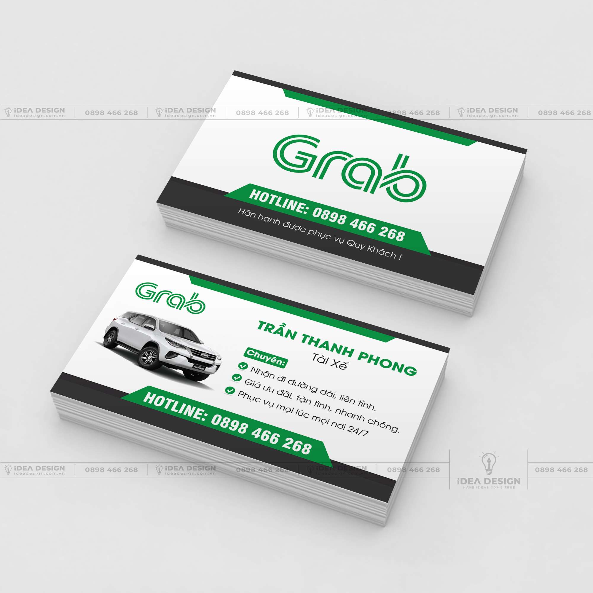 Card Visit Xe Dịch Vụ - Xe Taxi - Grab Car 02