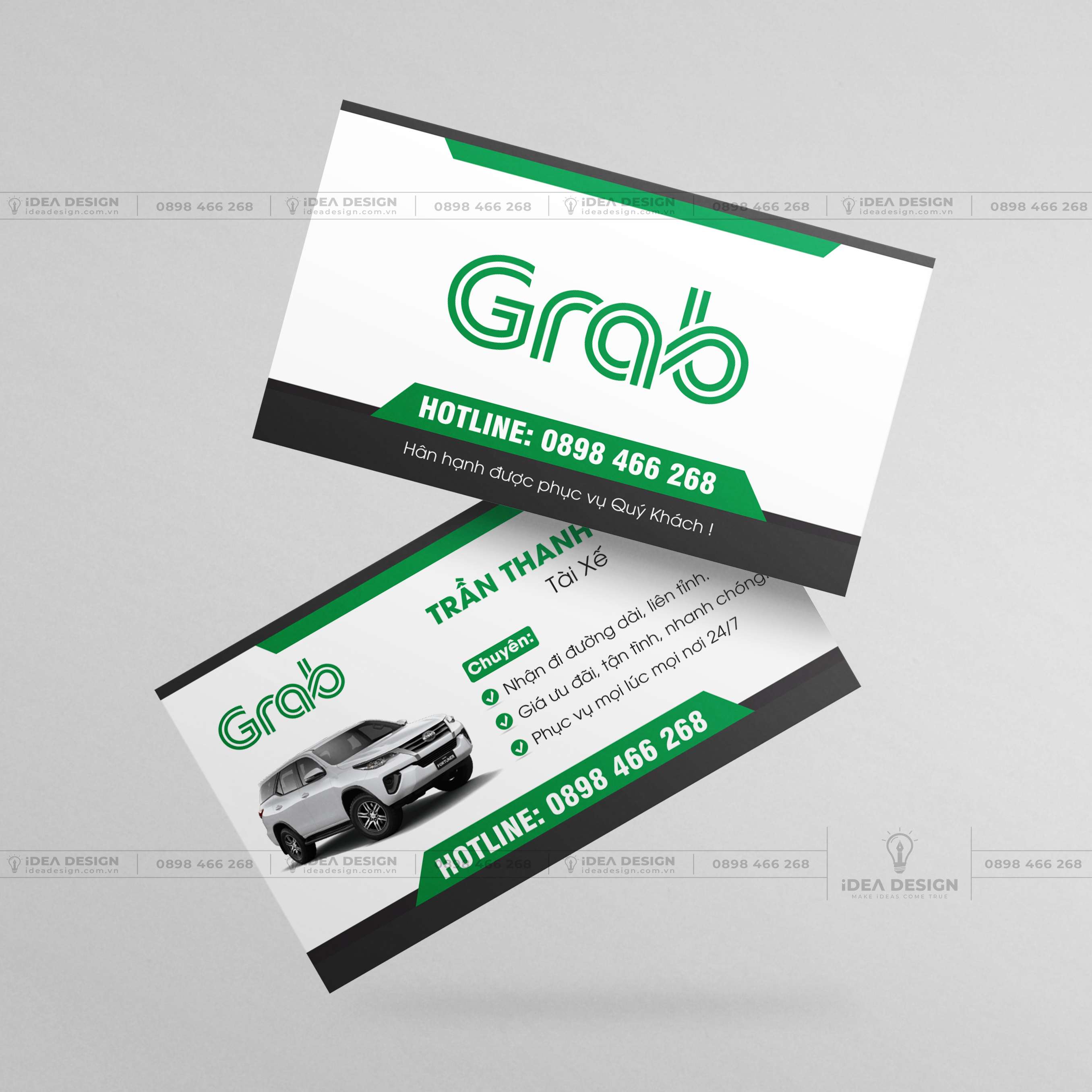 Card Visit Xe Dịch Vụ - Xe Taxi - Grab Car 02