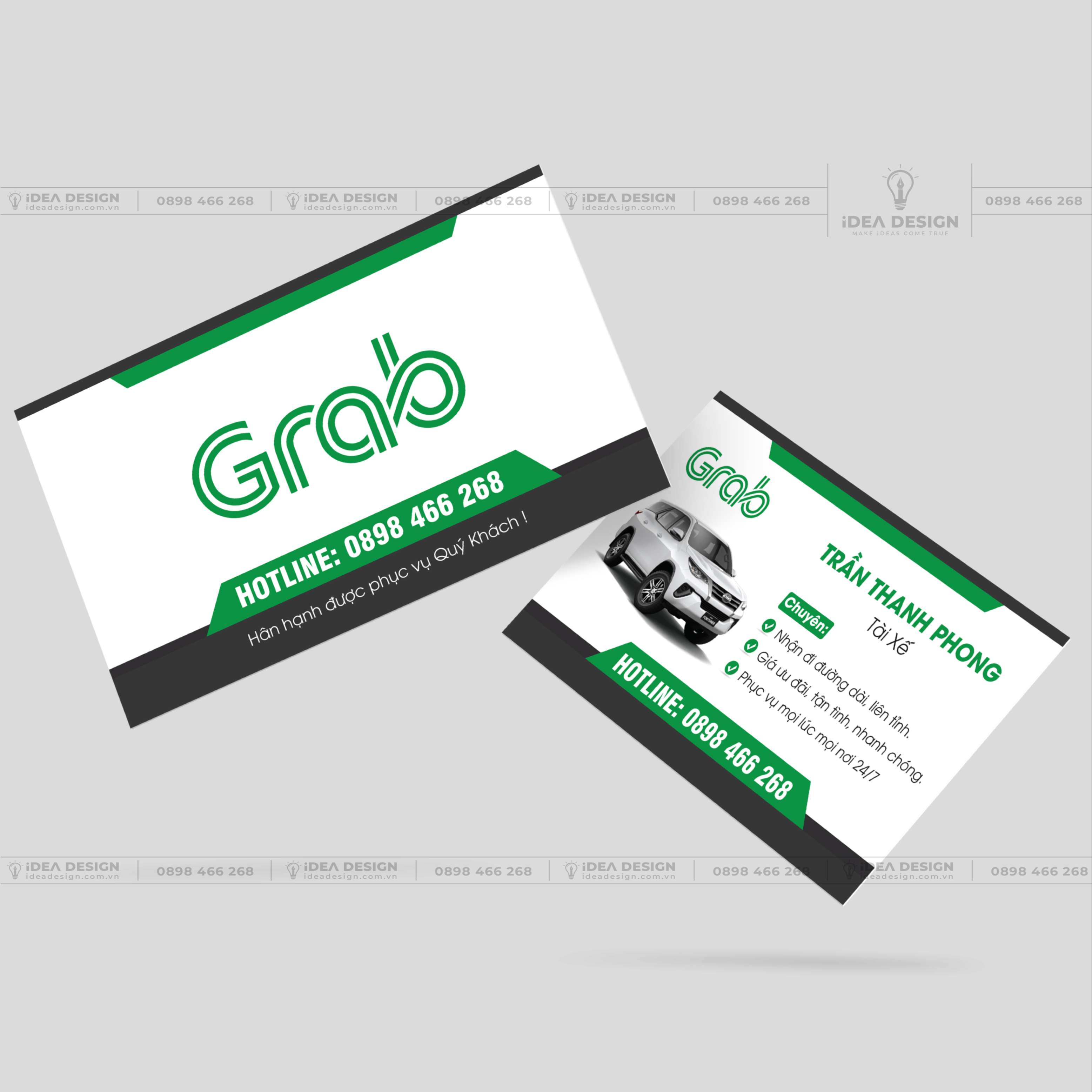 Card Visit Xe Dịch Vụ - Xe Taxi - Grab Car 02