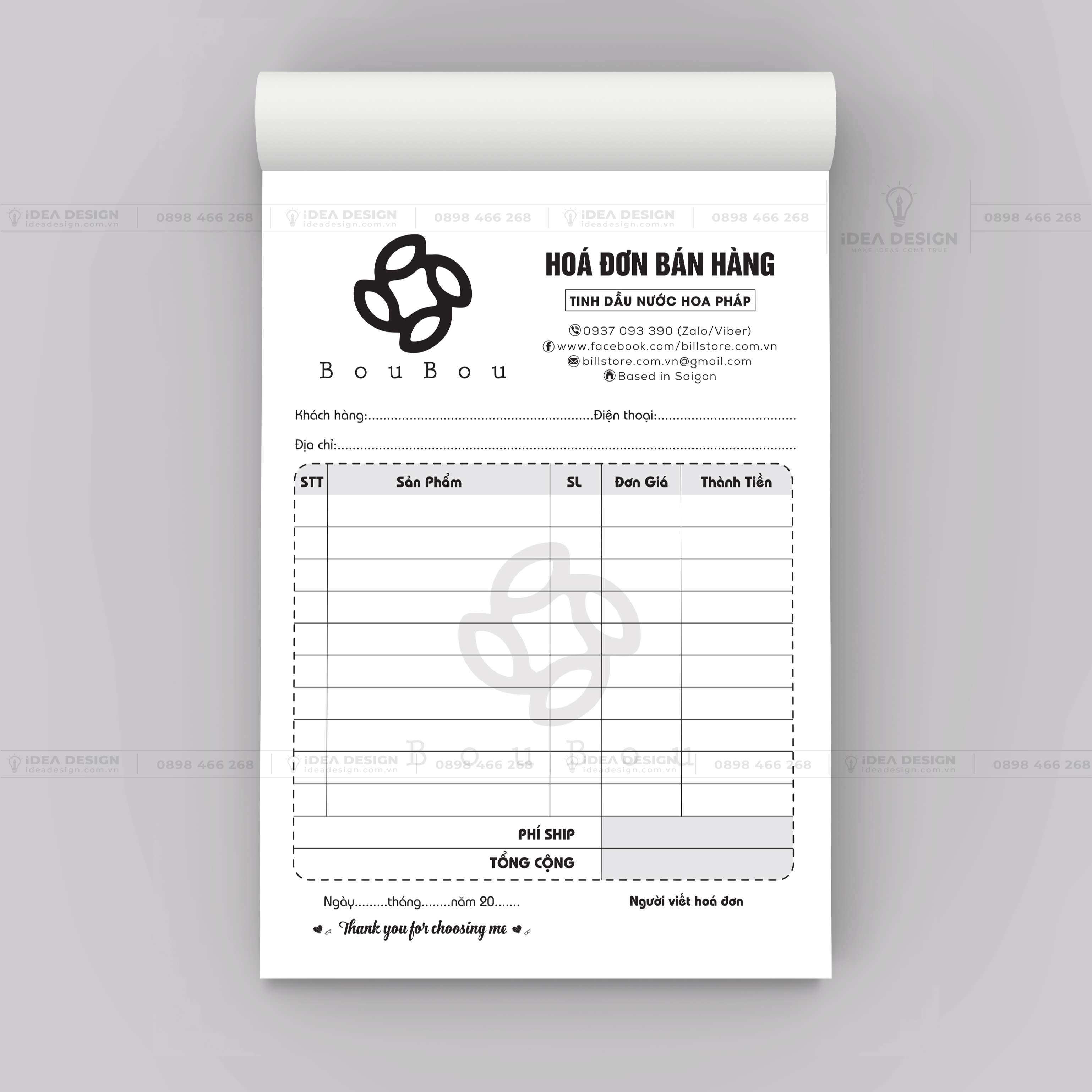 Hóa Đơn Nước Hoa BOUBOU Màu Đen Sang Trọng 02
