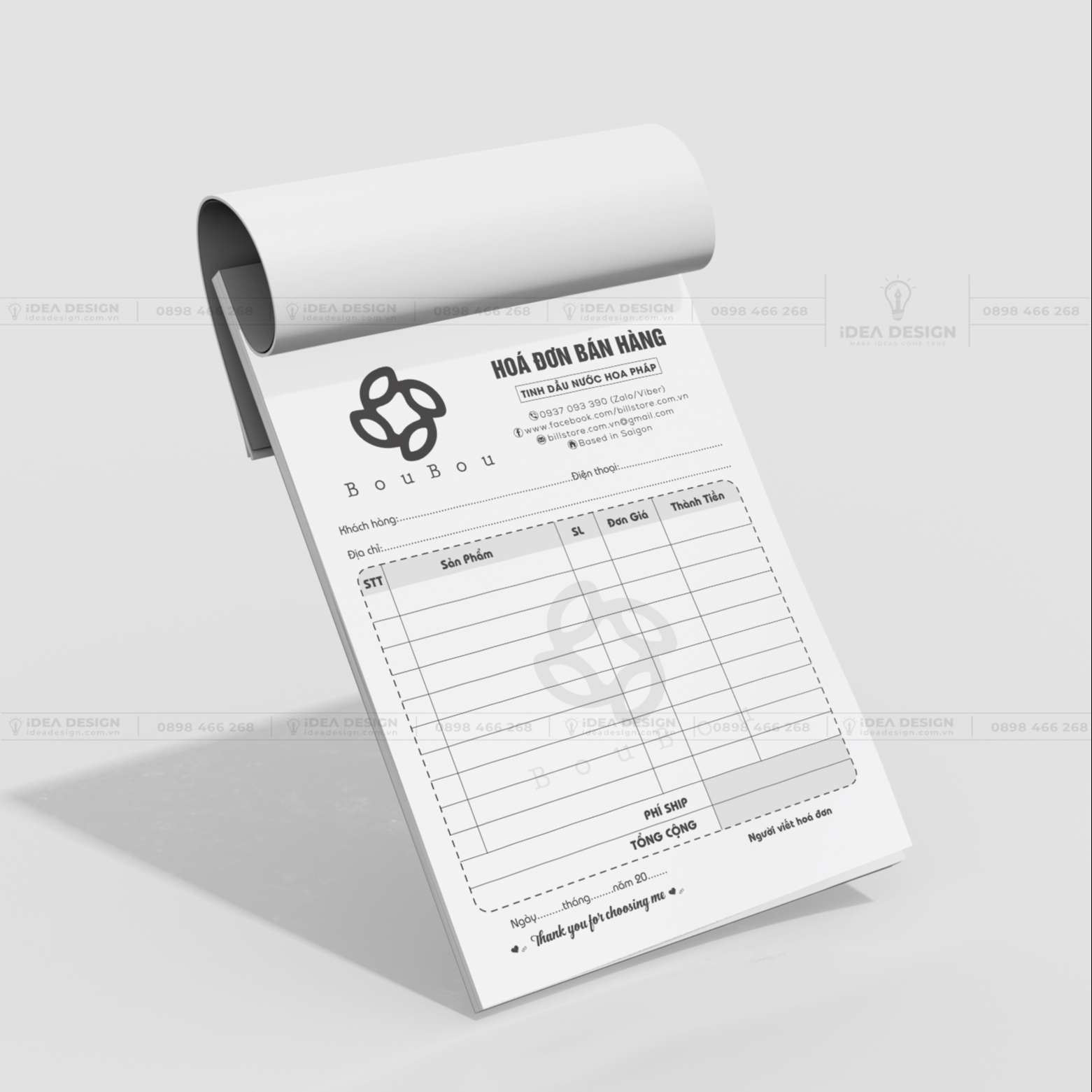 Hóa Đơn Nước Hoa BOUBOU Màu Đen Sang Trọng 02