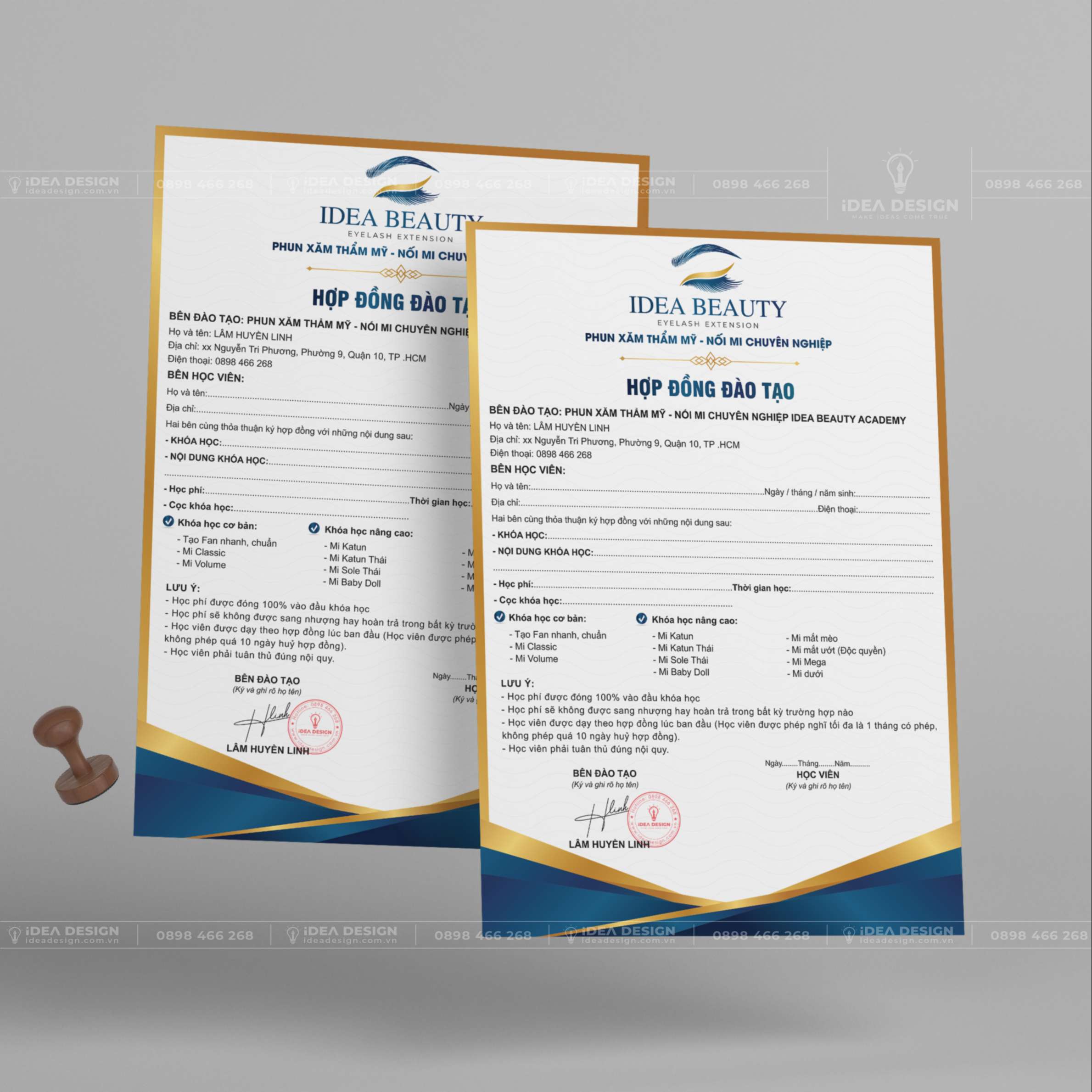 Hợp Đồng Đào Tạo Phun Xăm - Nối Mi 01