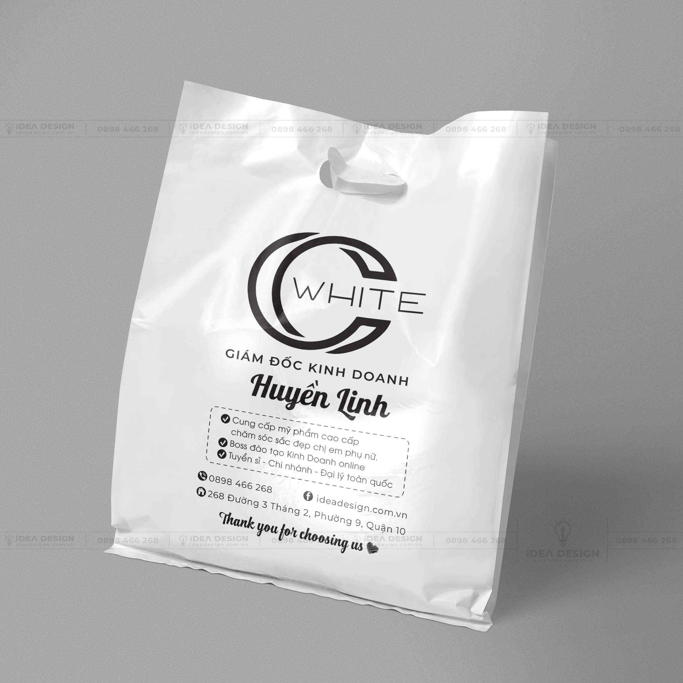 Bao Nilon, Túi Nilon Dành Cho Shop Mỹ Phẩm CC White 01
