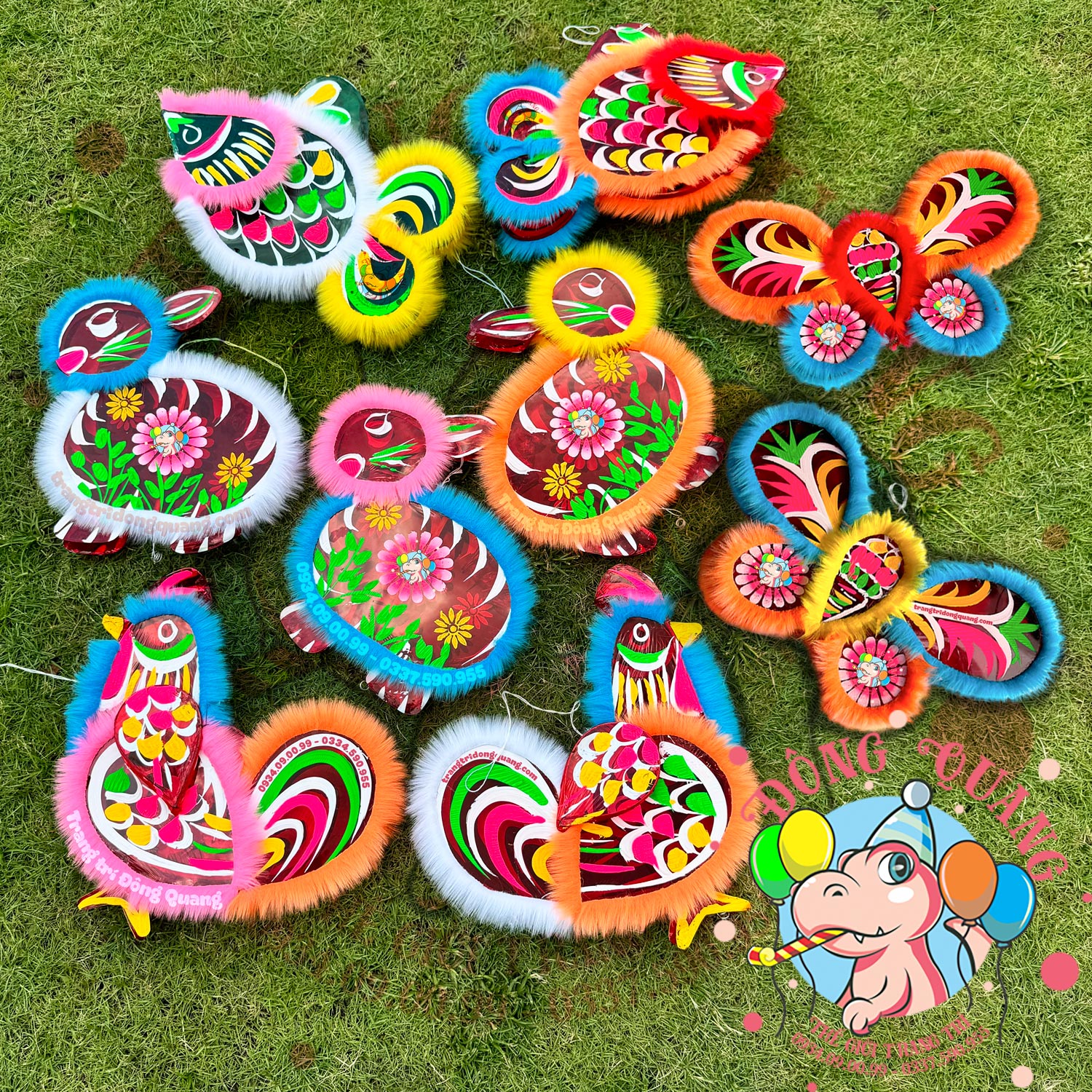 Lồng đèn Trung thu giấy kiếng hình thú (cỡ nhỏ)