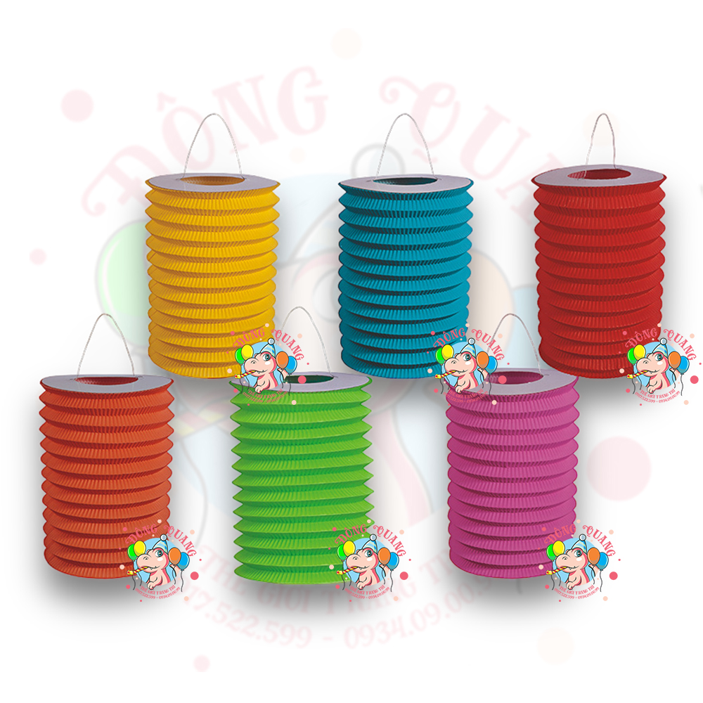 Đèn giấy xếp hình trụ đơn sắc (tròn)