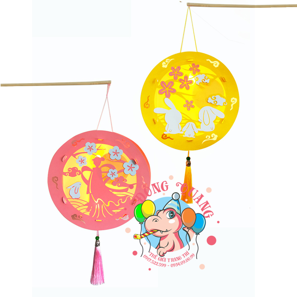 Đèn Trung thu Thỏ ngọc giấy tròn
