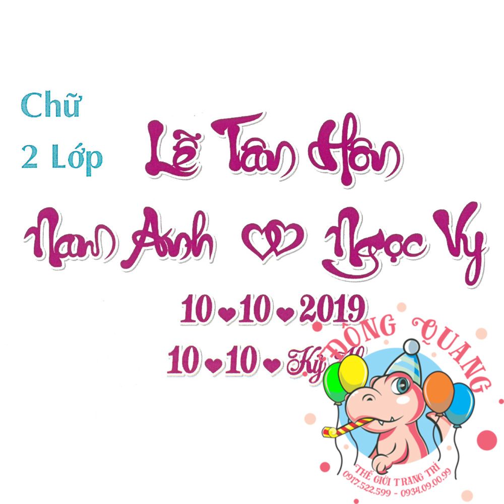 Chữ cưới xốp 2 lớp (mẫu 51)