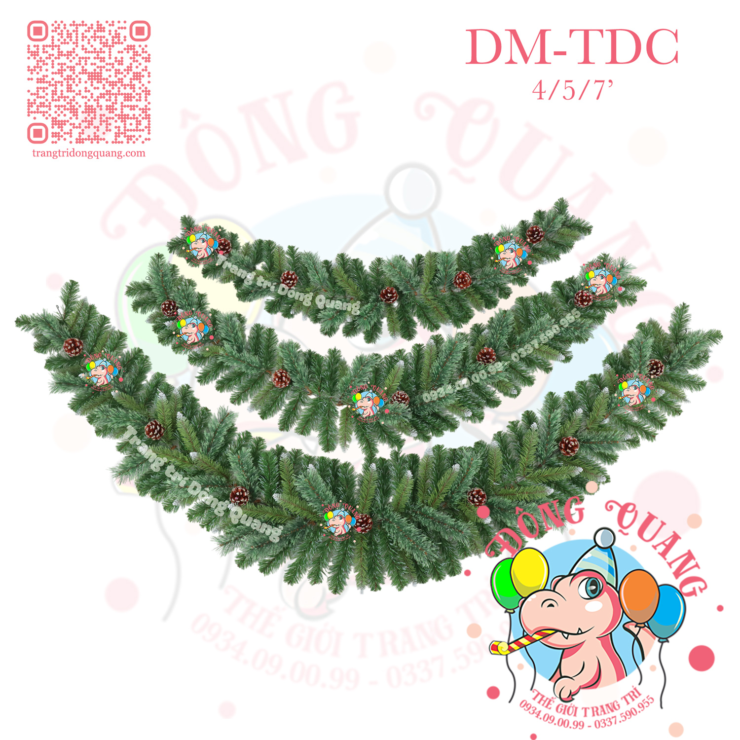 Dây mây 3 loại lá gắn trái thông (DM-TDC)